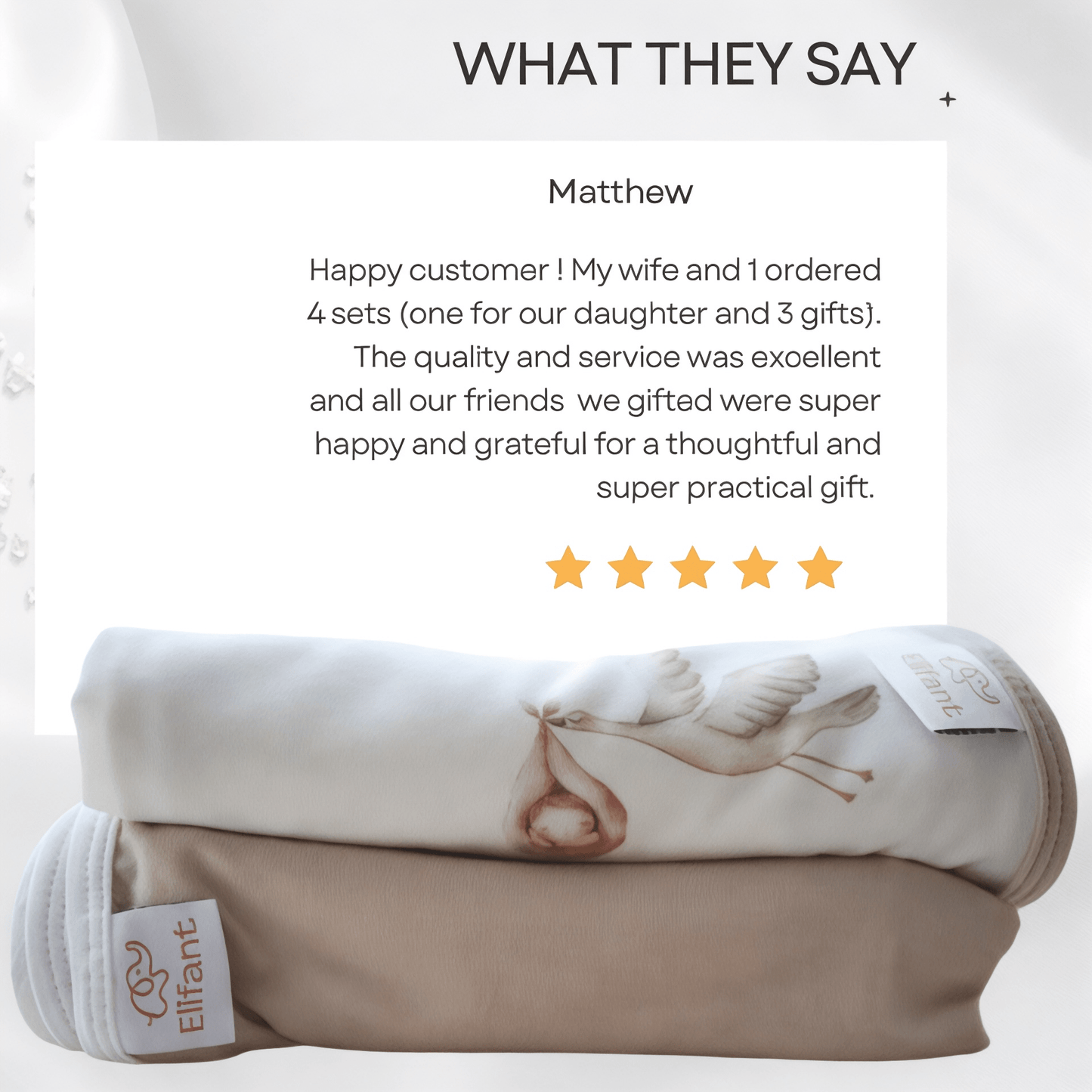 Set of 2 Bath Swaddle Blankets - Elifant